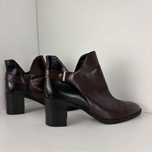 Zara Burgundy and Black Ankle Boots